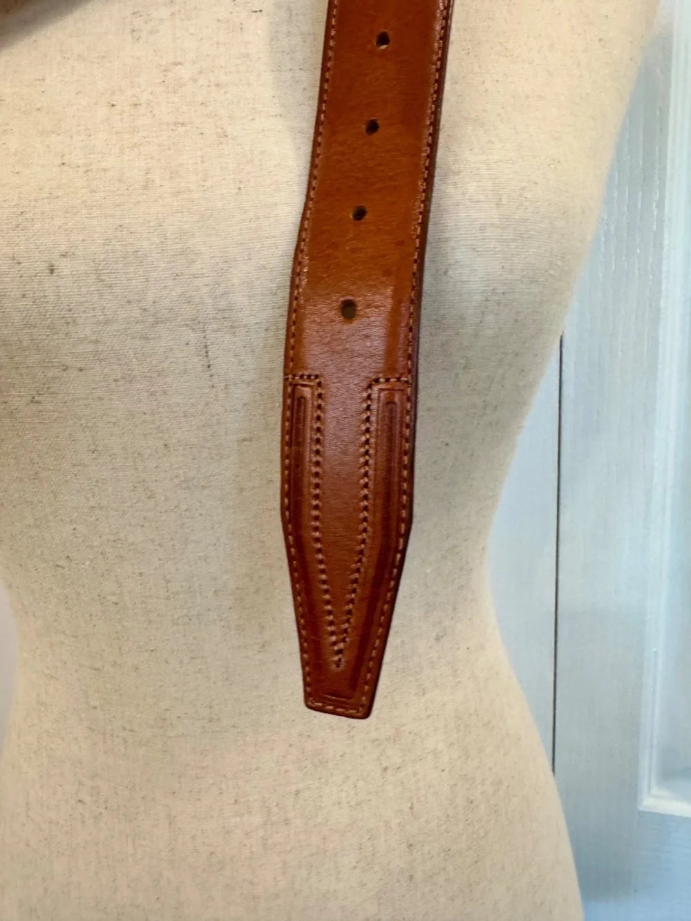 Men's Size 38 Cognac Brown Made in Italy by Officin Artigiana, Silver Metal
